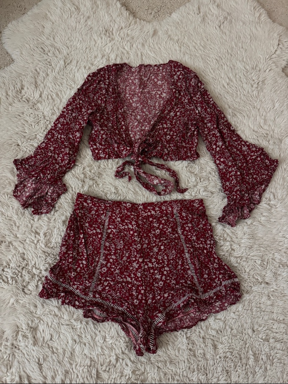 Burgundy Floral set